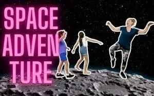Sapce Adventure- mother and her kids on the space