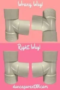 a picture showing the wrong way and right way of assembling a pipe