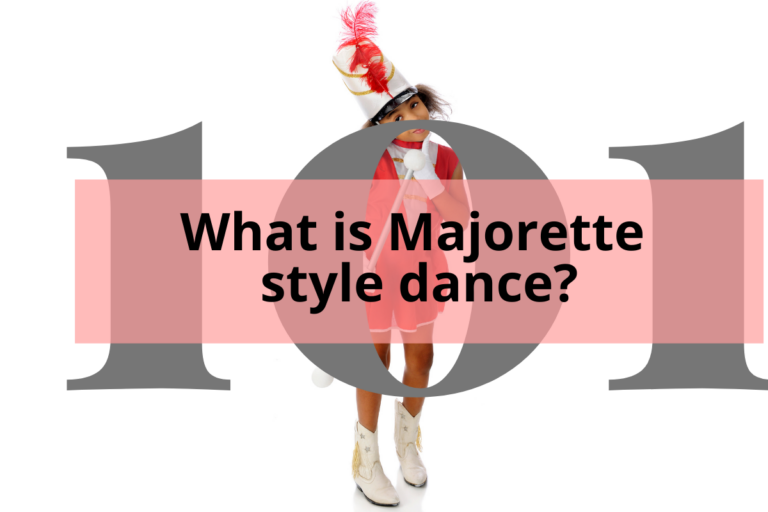 toddler kid wearing majorette costume with title What is Majorette Style Dance?