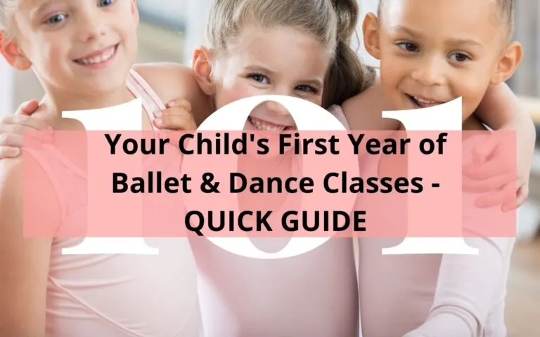Your Child's First Year of Ballet & Dance Classes - QUICK GUIDE- smiling three young ballerinas