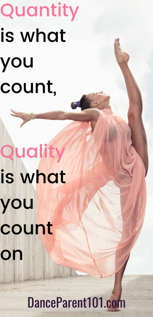 Quantity is what you count, quality is what you count on.