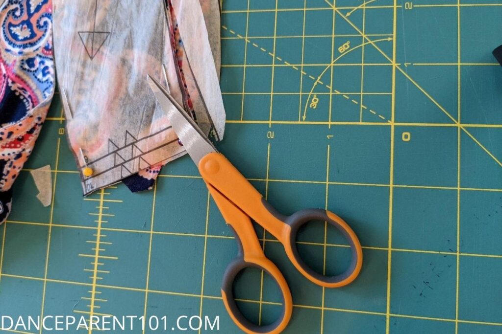 Double notches cut out with small scissors