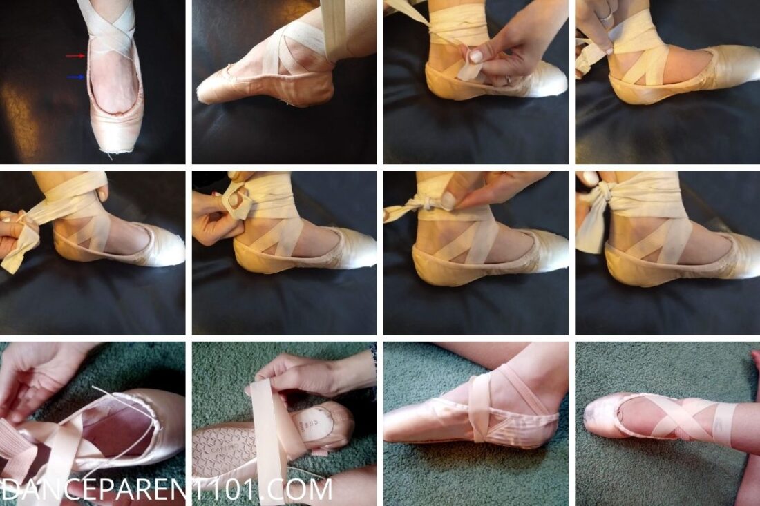 How to Tie Stretch Elastic Ribbons on Ballet Pointe Shoes