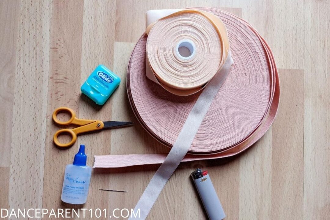 How to Quickly Sew Pointe Shoe Elastic & Ribbons For Class Using Dental