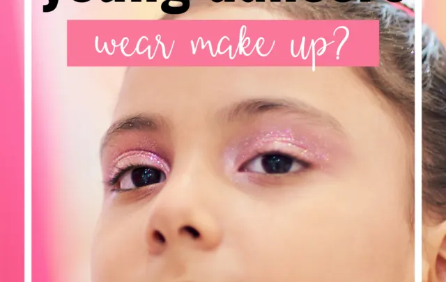 dance kid putting make up with title why do young dancers wear make up?