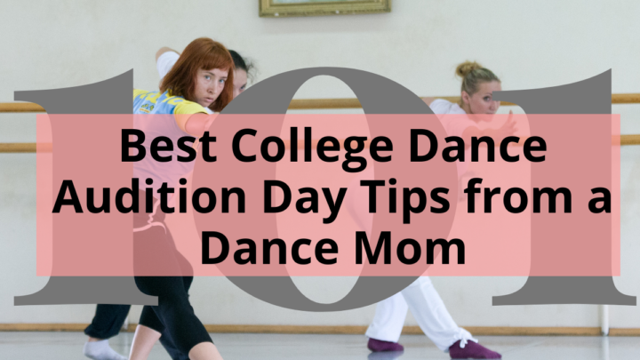 Three Teenage Kids dancing in a studio with a title Best College Dance Audition Day Tips from a Dance Mom