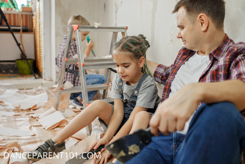 Father, Daughter and Son Renovating a room -How To Help Your Child Improve in Hip Hop Dance?