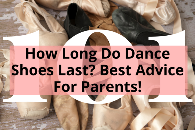 Title - How Long Do Dance Shoes Last? Best Advice For Parents - pile of used dance shoes