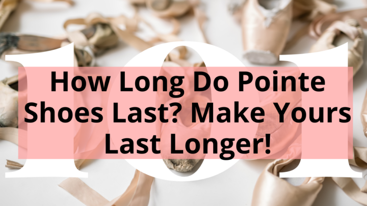 Title - How Long Do Pointe Shoes Last? Make Yours Last Longer - many pairs of pointe shoes in various stages of wear and tear strewn across a white background