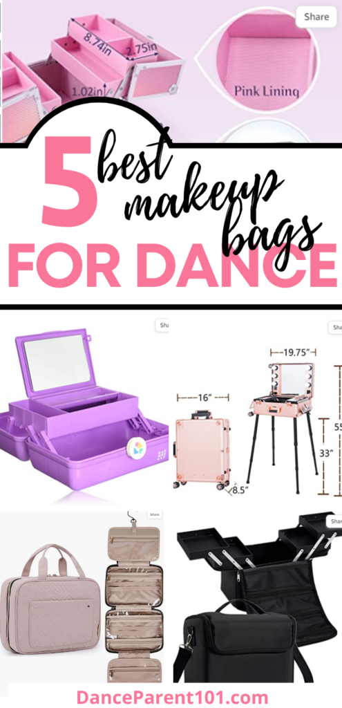 Pinterest Pin Image with 5 different makeup bags