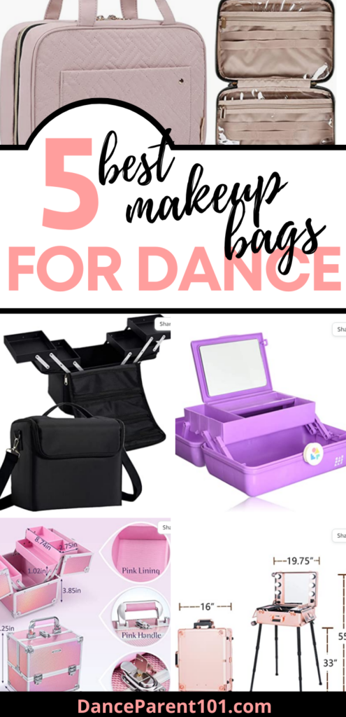 Pinterest Pin Image with 5 different makeup bags